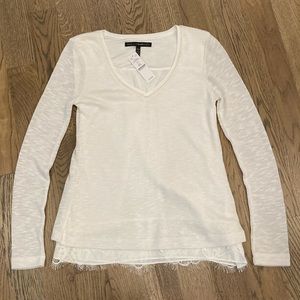 NWT WHBM Ecru Sweater Blouse Top
